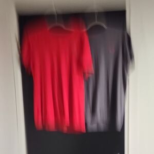 Bundle Of 2 Under Armour Red and Gray Short Sleeve Tees